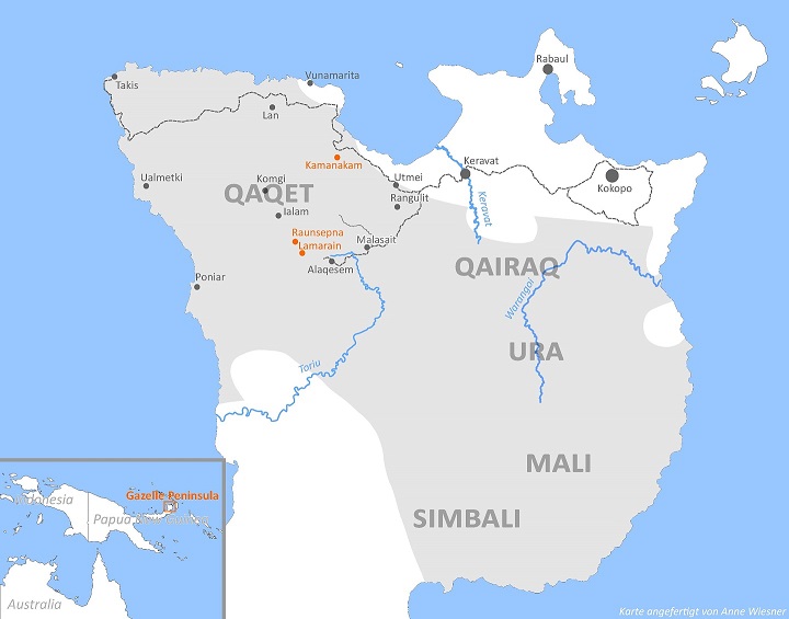 A map of the Gazelle peninsula.